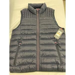 Tommy Hilfiger Lightweight Insulated Full Zip Vest Blue Mens Small